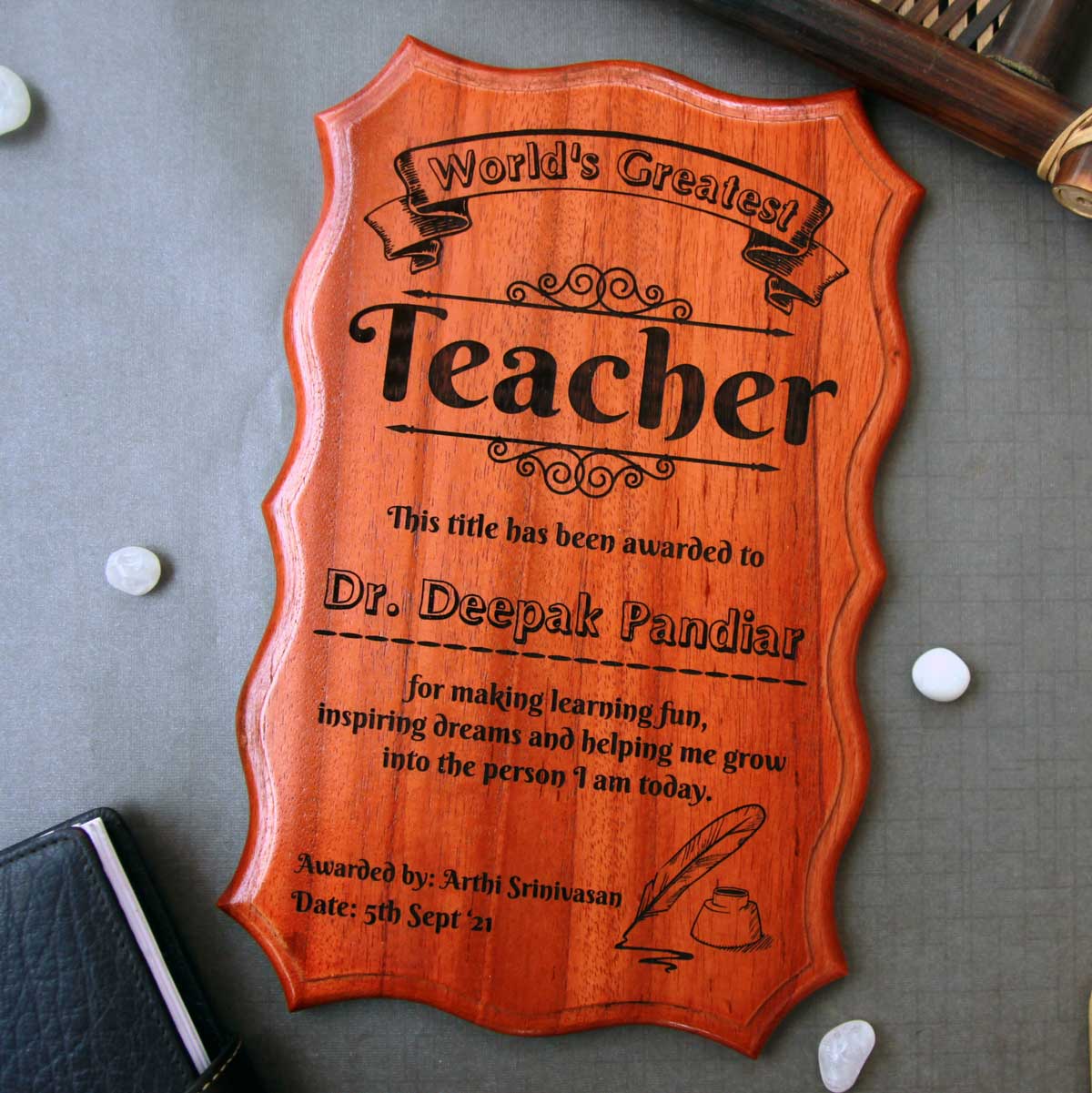 Personalized worlds greatest teacher certificate teachers day gifts