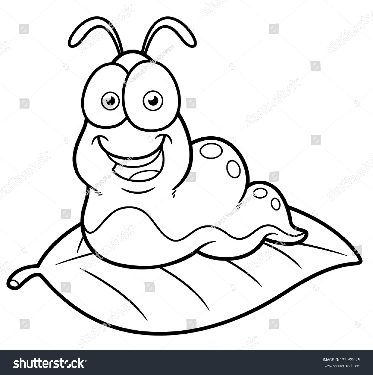 Vector illustration cartoon worm coloring book stock vector royalty free