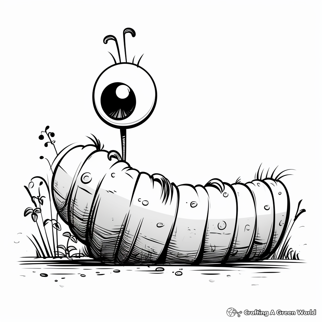 Worm coloring pages