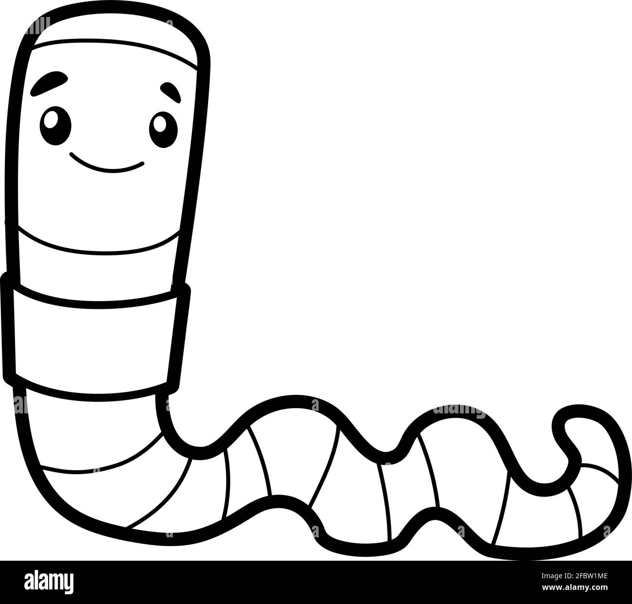 Coloring book or page for kids worm black and white vector illustration stock vector image art