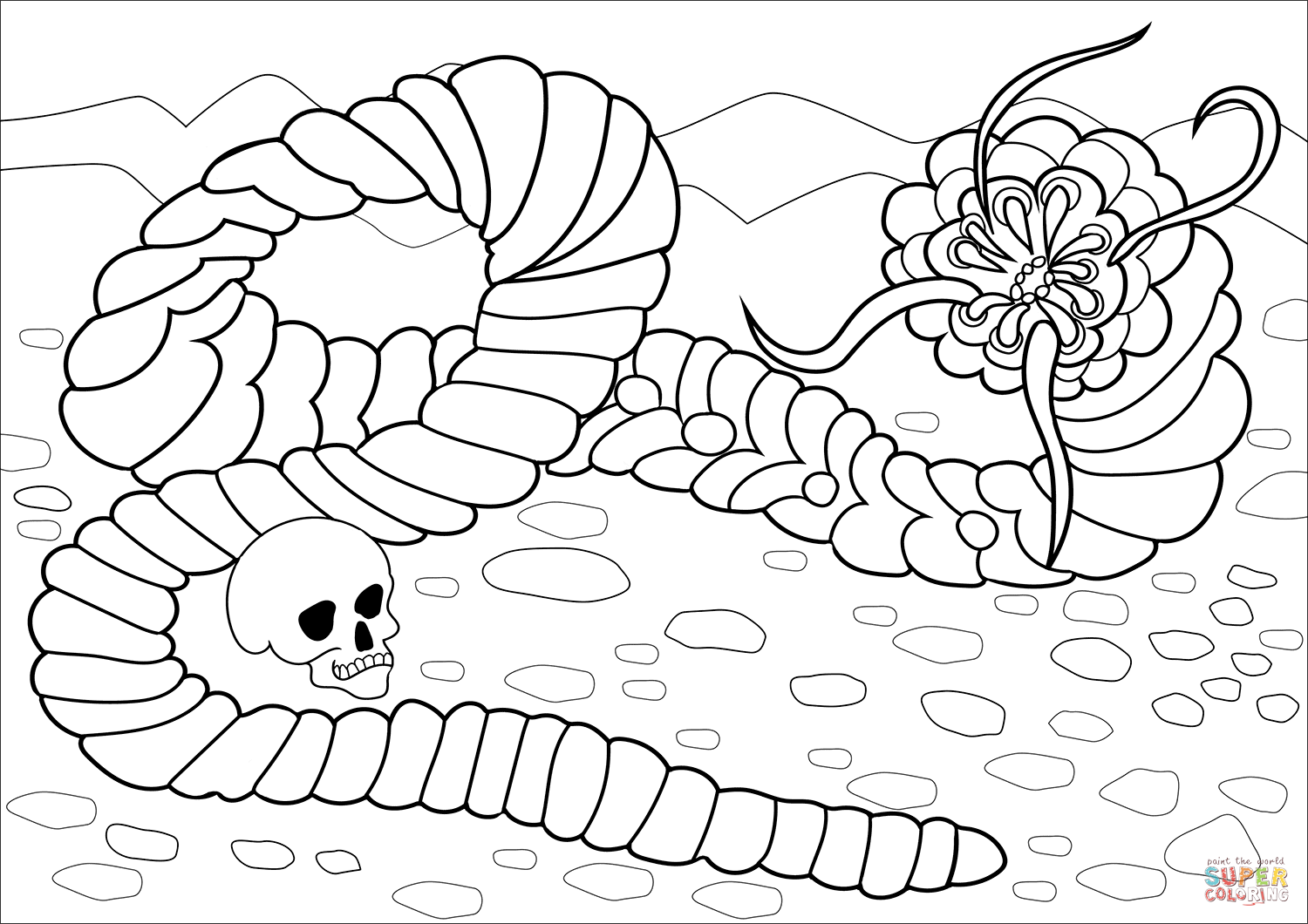 Mongolian death worm coloring page free printable coloring pages