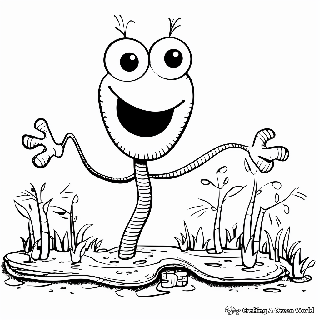 Worm coloring pages