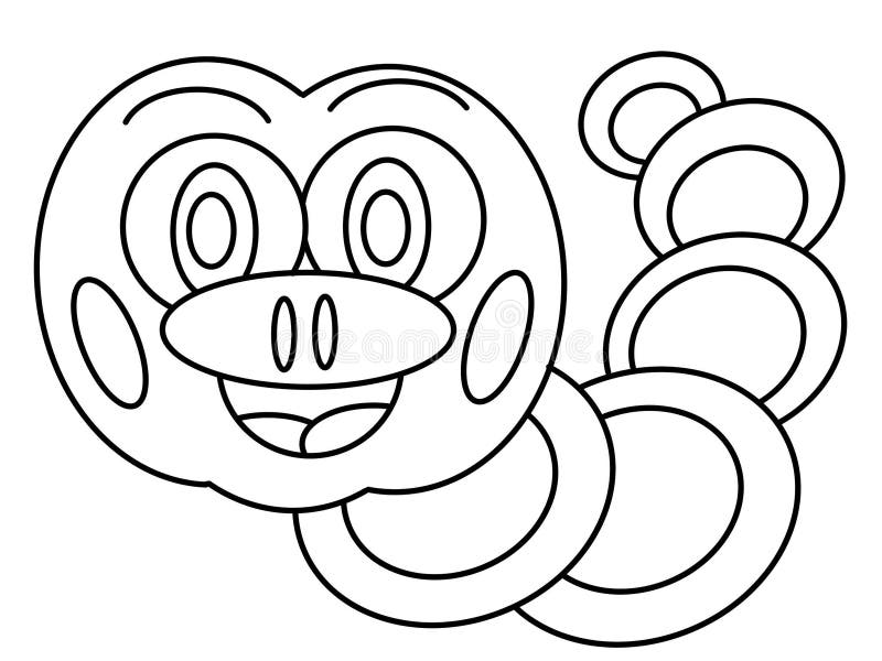 Worm high quality kids coloring pages stock vector