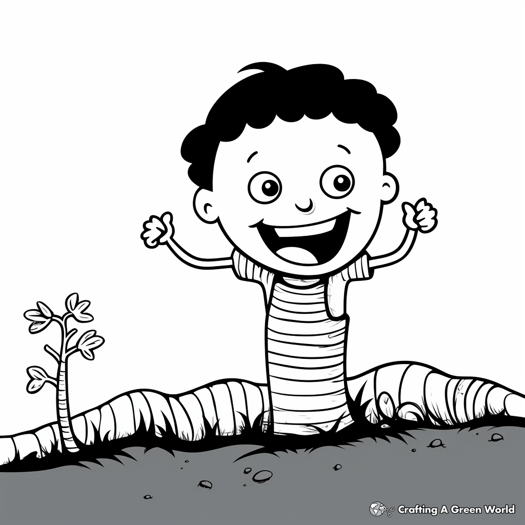 Worm coloring pages