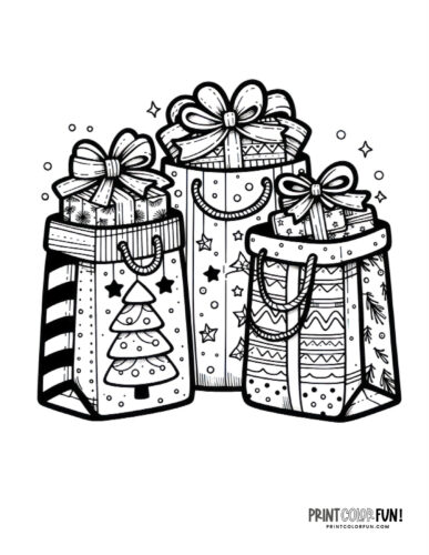 Christmas present clipart coloring pages plus quick easy activities you can do with em at