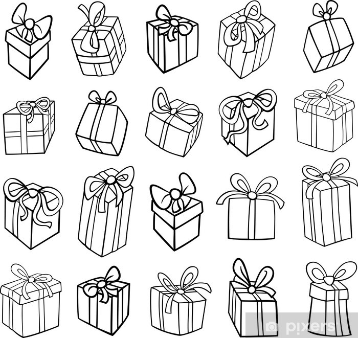 Poster christmas or birthday gifts coloring page