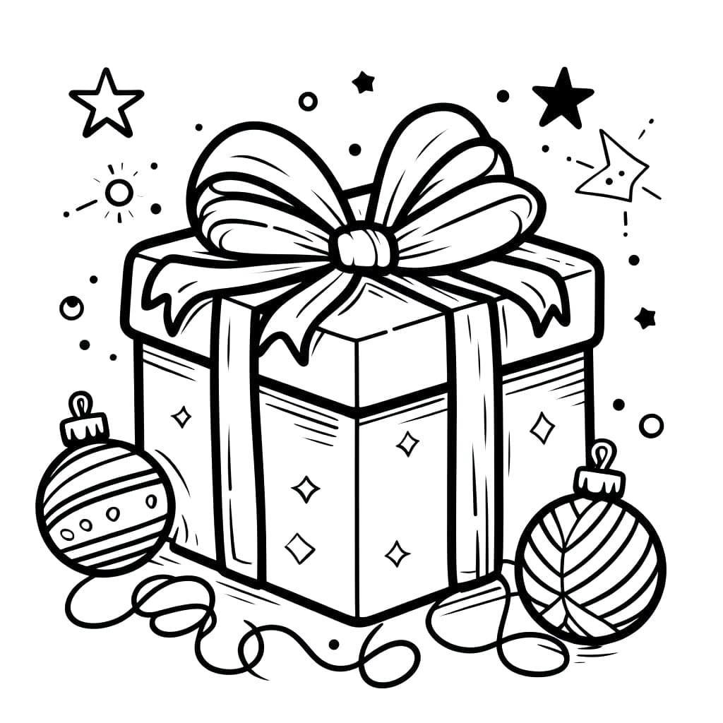Christmas gift coloring page
