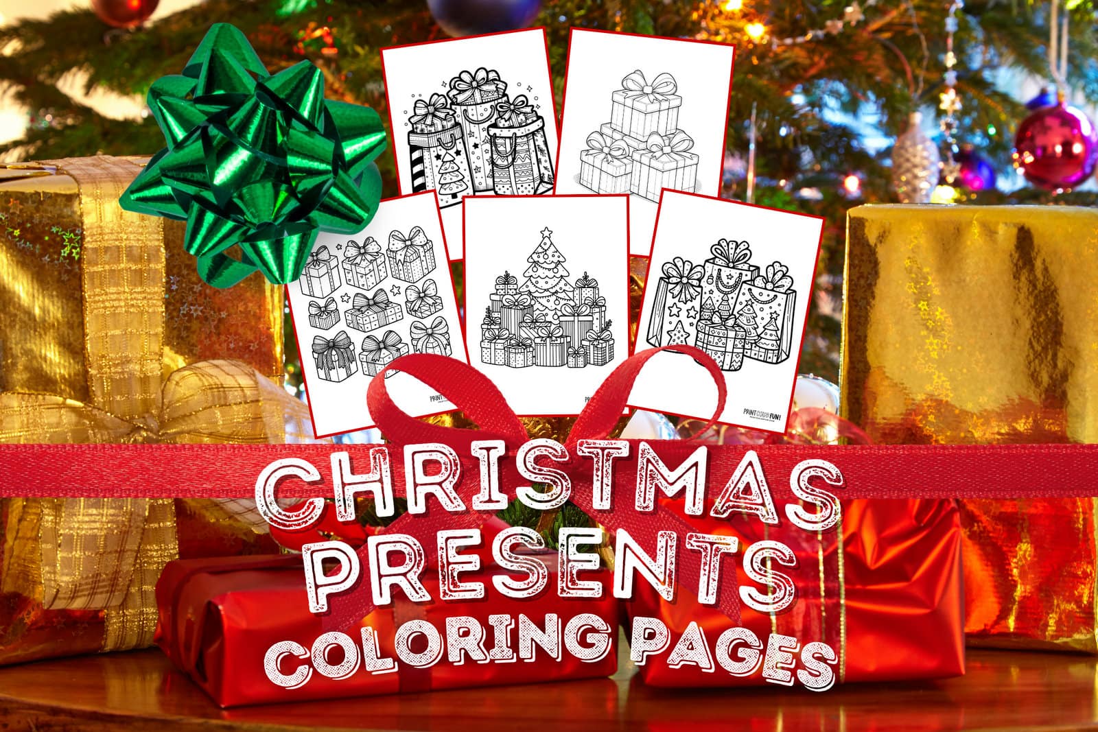 Christmas present clipart coloring pages plus quick easy activities you can do with em at