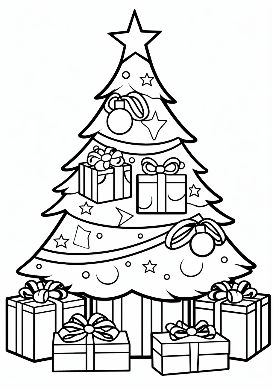 Easy christmas tree coloring sheets