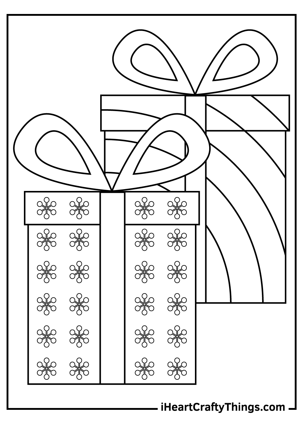 Christmas present coloring pages free printables