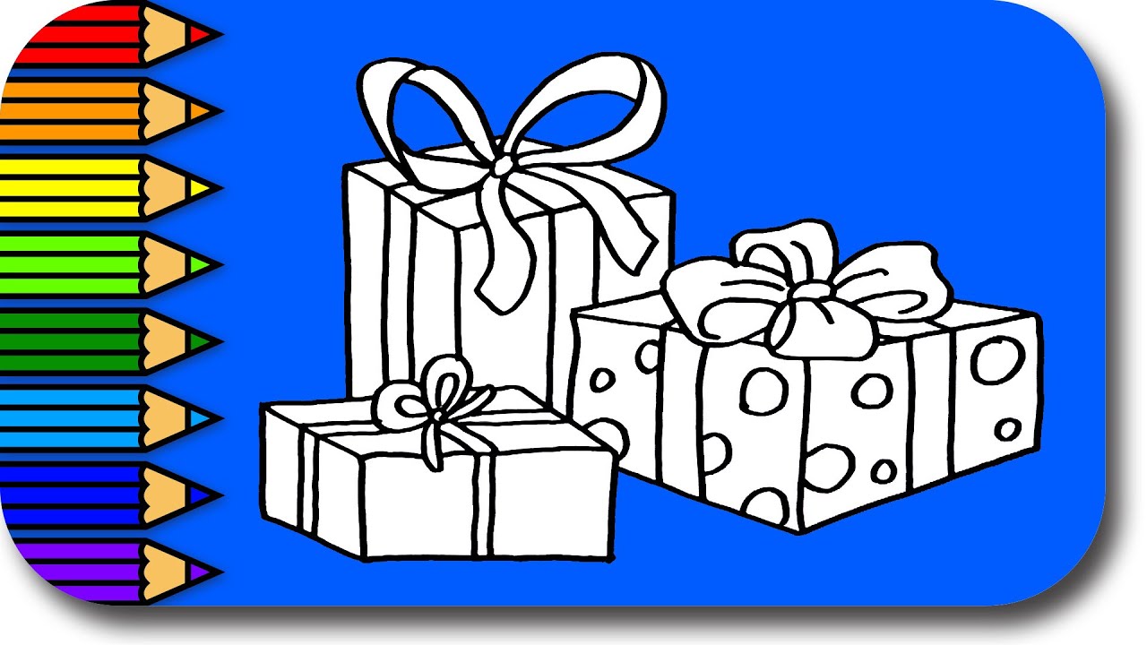 Drawing and coloring birthday gifts for kids