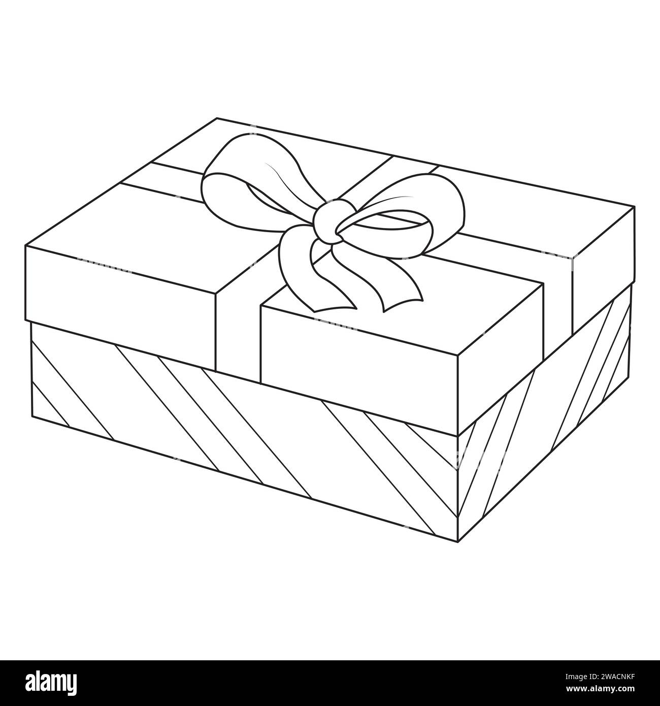 Coloring page gift box stock vector images