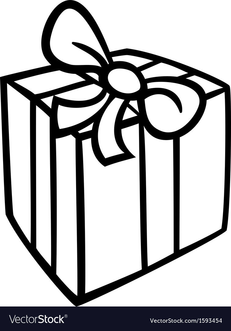 Christmas gift coloring page royalty free vector image
