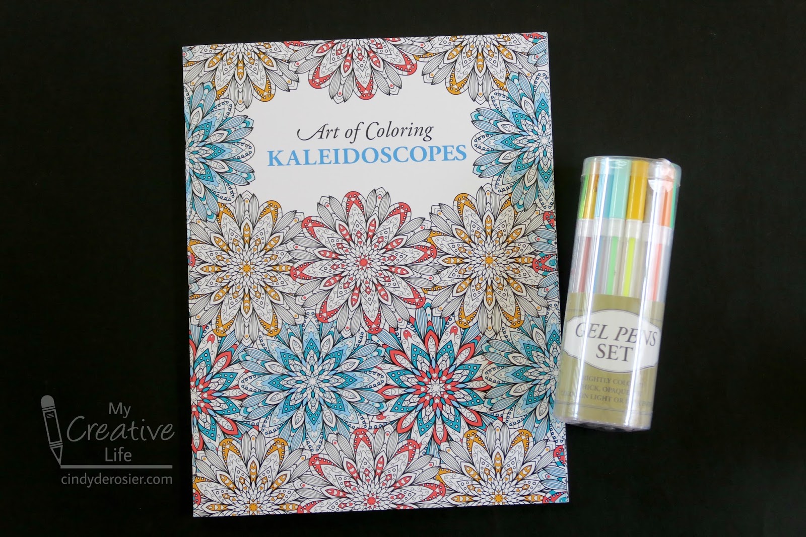 Cindy derosier my creative life wrapping a gift with a coloring book and pens