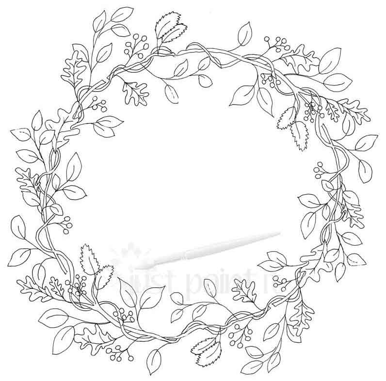 Fall wreath coloring pages kit