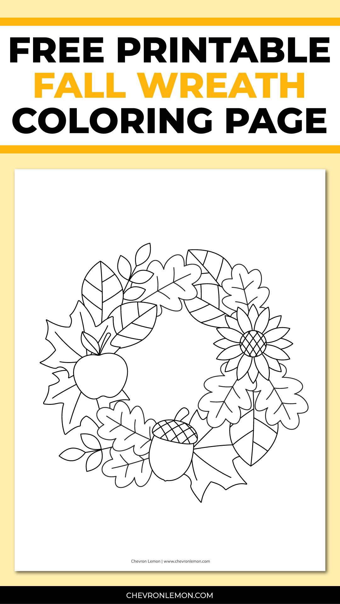 Printable fall wreath coloring page