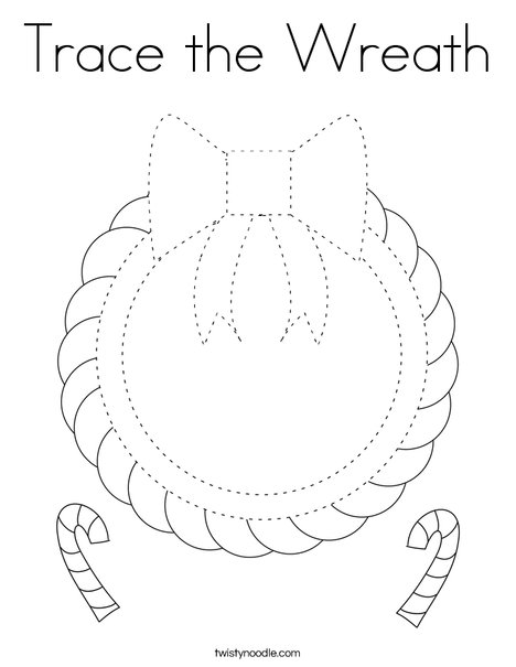 Trace the wreath coloring page