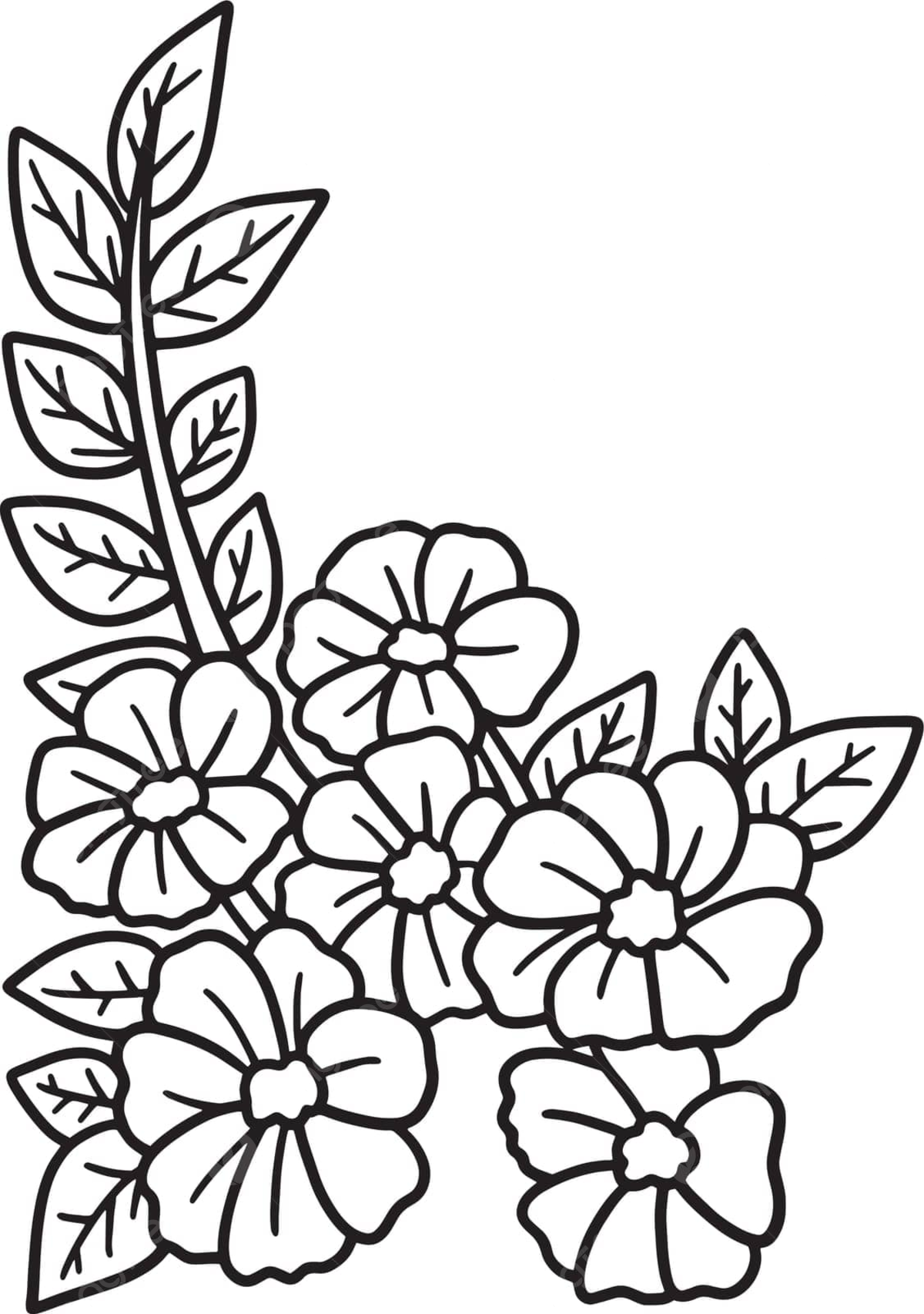 Flower wreath isolated coloring page for kids hand drawn isolated coloring book vector hand drawn isolated coloring book png and vector with transparent background for free download