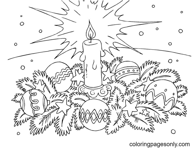 Christmas wreath coloring pages printable for free download
