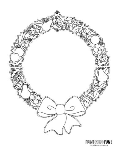 Christmas wreath clipart a festive collection of coloring pages more to deck the halls at