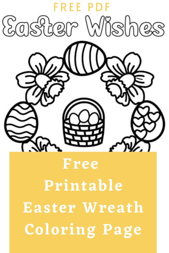 Easter wreath coloring page