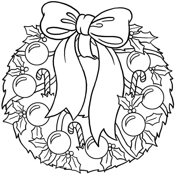 Free christmas wreath coloring pages