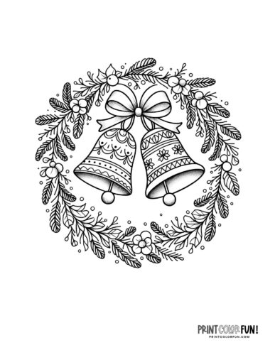 Christmas wreath clipart a festive collection of coloring pages more to deck the halls at