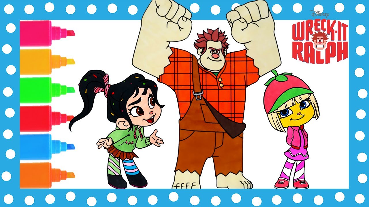 Coloring wreck it ralph vanellope taffyta rancis coloring pages happily snowball