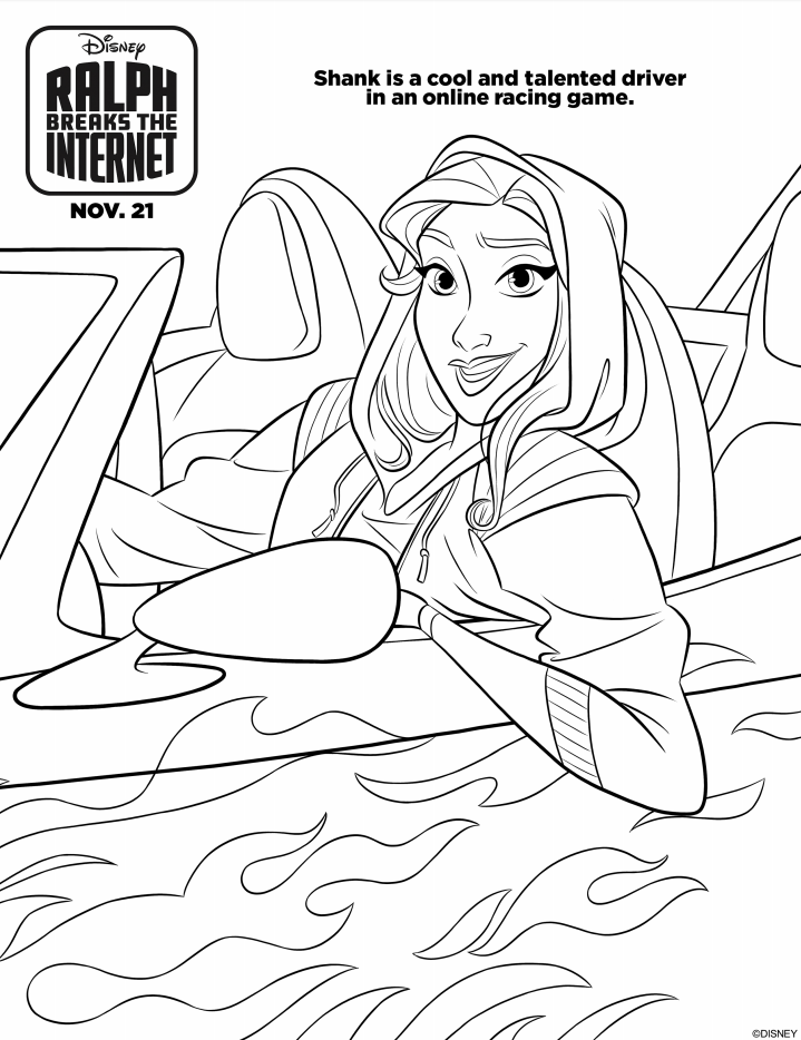 Free ralph breaks the internet printable coloring pages activity sheets