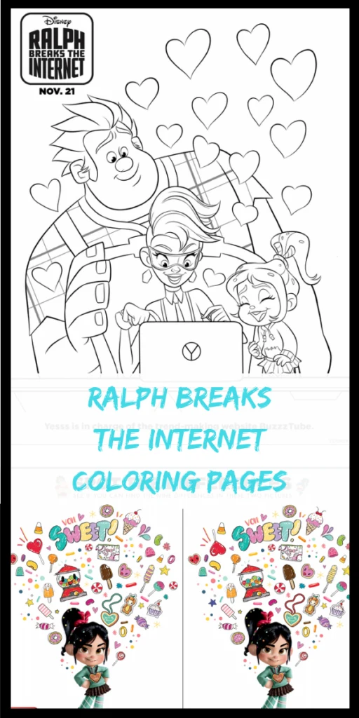 Free ralph breaks the internet printable coloring pages activity sheets