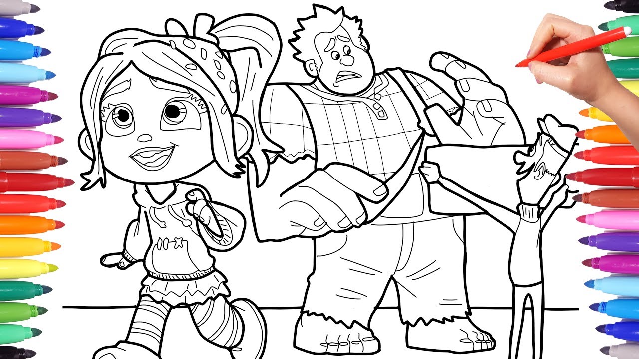 Ralph breaks the internet coloring pages for kids wreck it ralph coloring pages