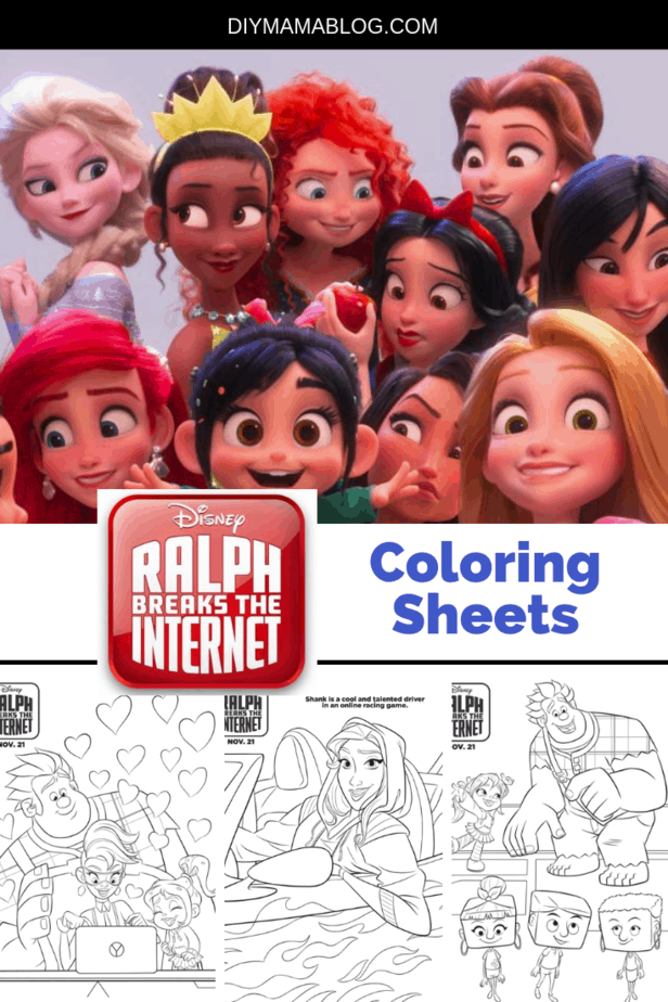 Disneys ralph breaks the internet coloring pages â diy mama