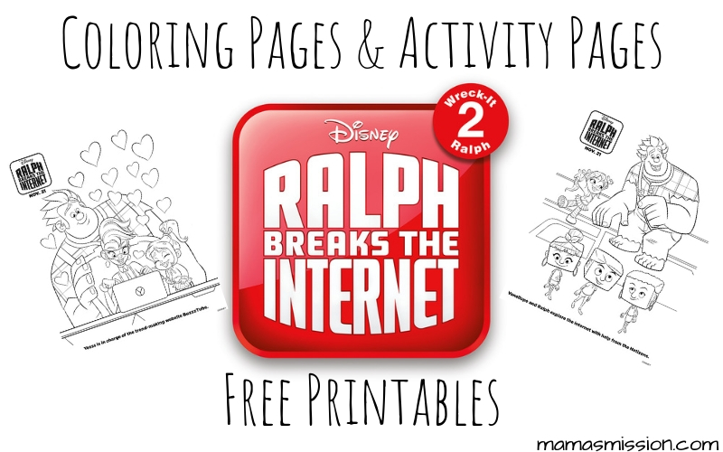 Ralph breaks the internet coloring pages