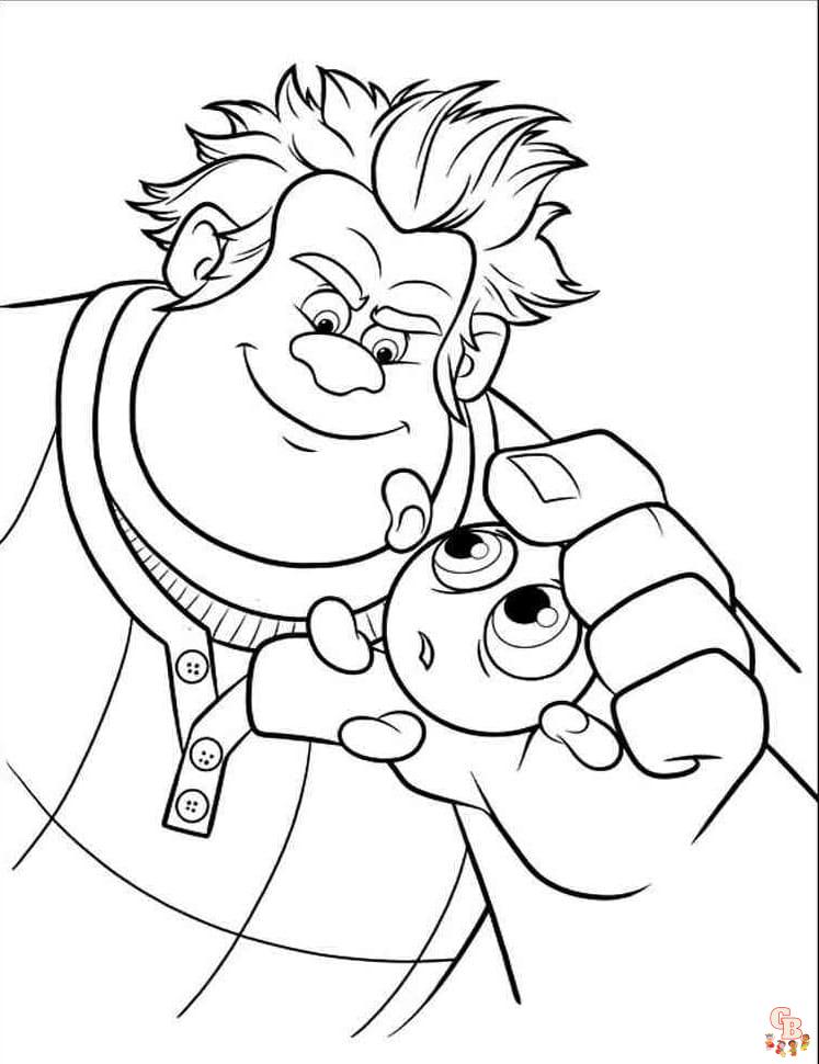 Printable wreck it ralph coloring pages free