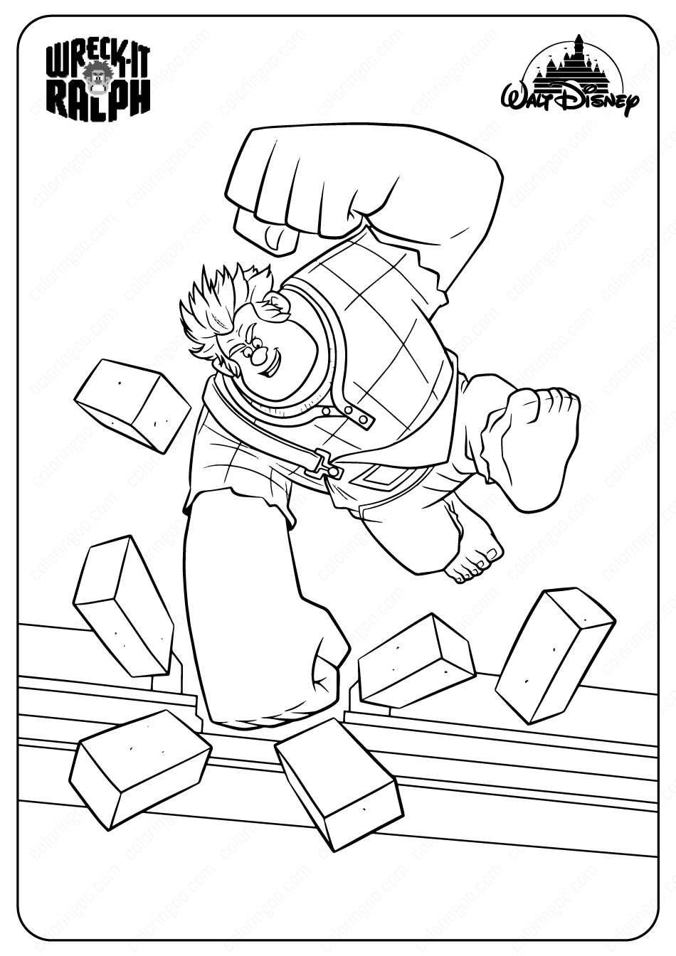 Printable disney wreck it ralph coloring pages