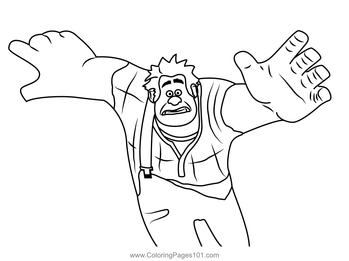 Scary wreck it ralph coloring page for kids