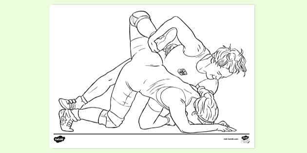 Wrestling louring page for kids teacher made