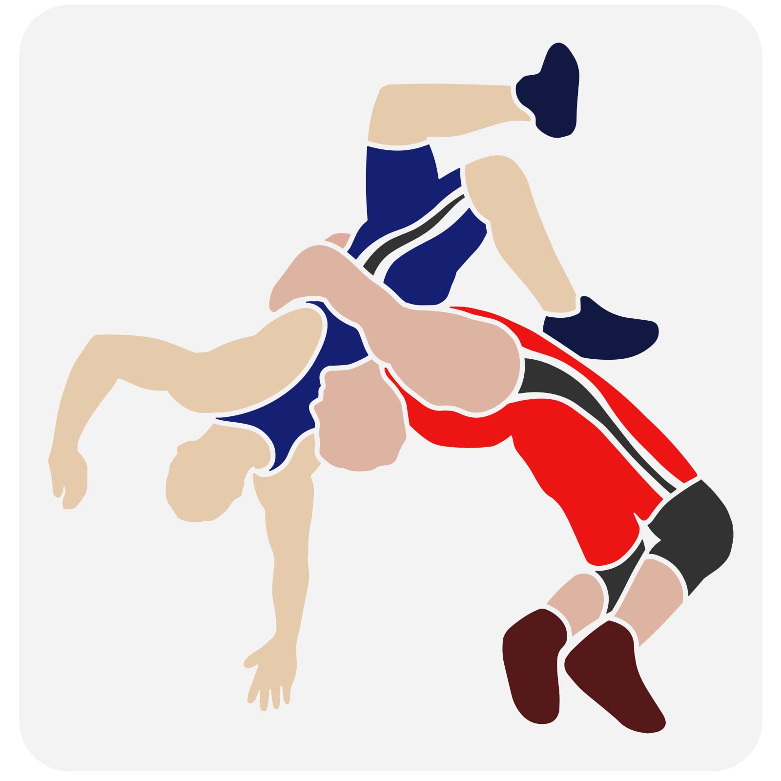 Fingerinspire wrestler men stencil x inch plastic pet sports themed drawing stencil reusable hollow out wrestling craft stencil for photo album canvas bag wall tile gym decoration tools home