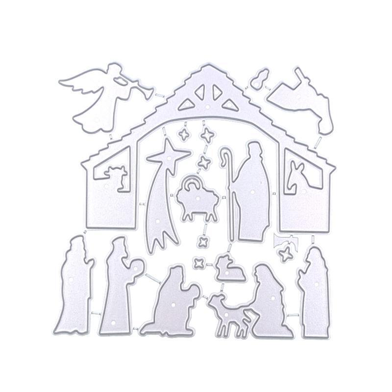 Nativity scene metal cutting dies stencil diy scrapbooking embossing template