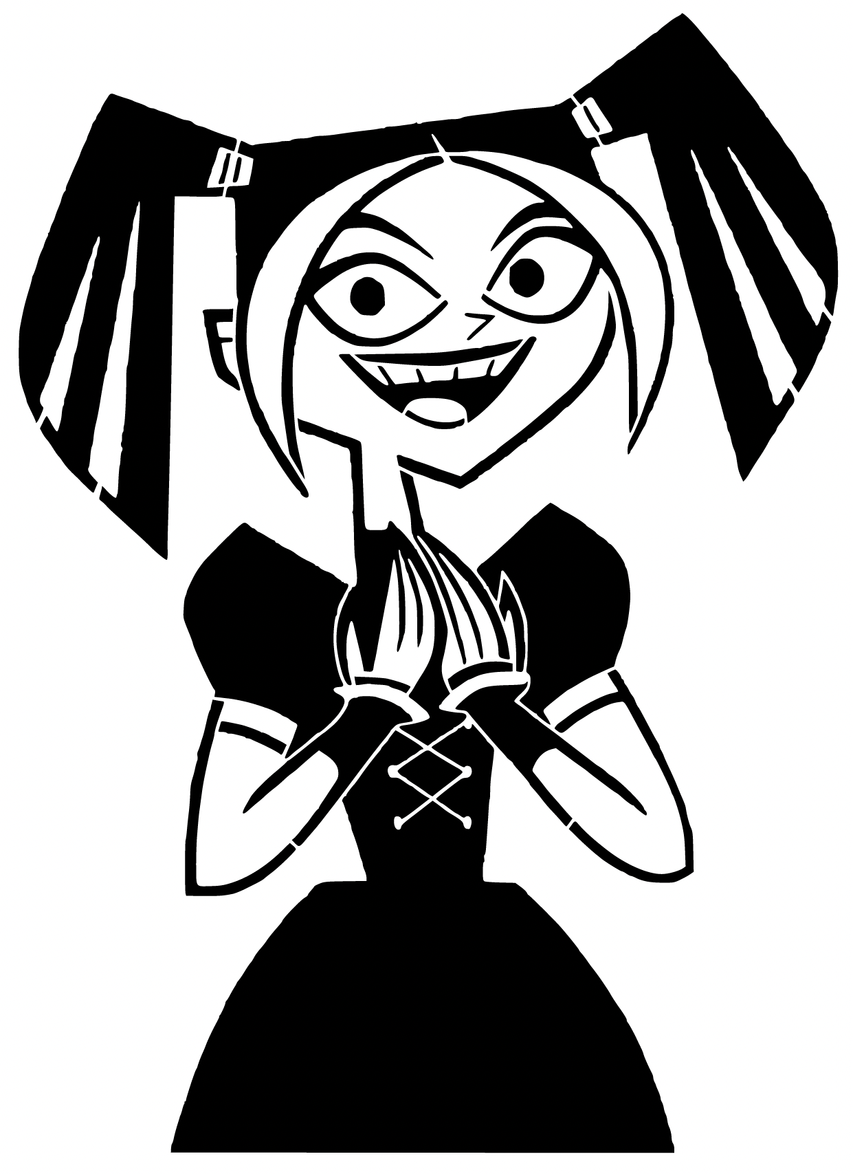 Tdi scary girl stencil by longquang on