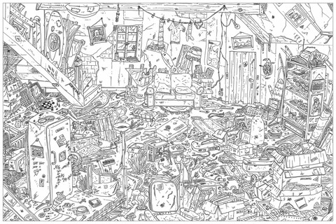 Attic doodle coloring page free printable coloring pages