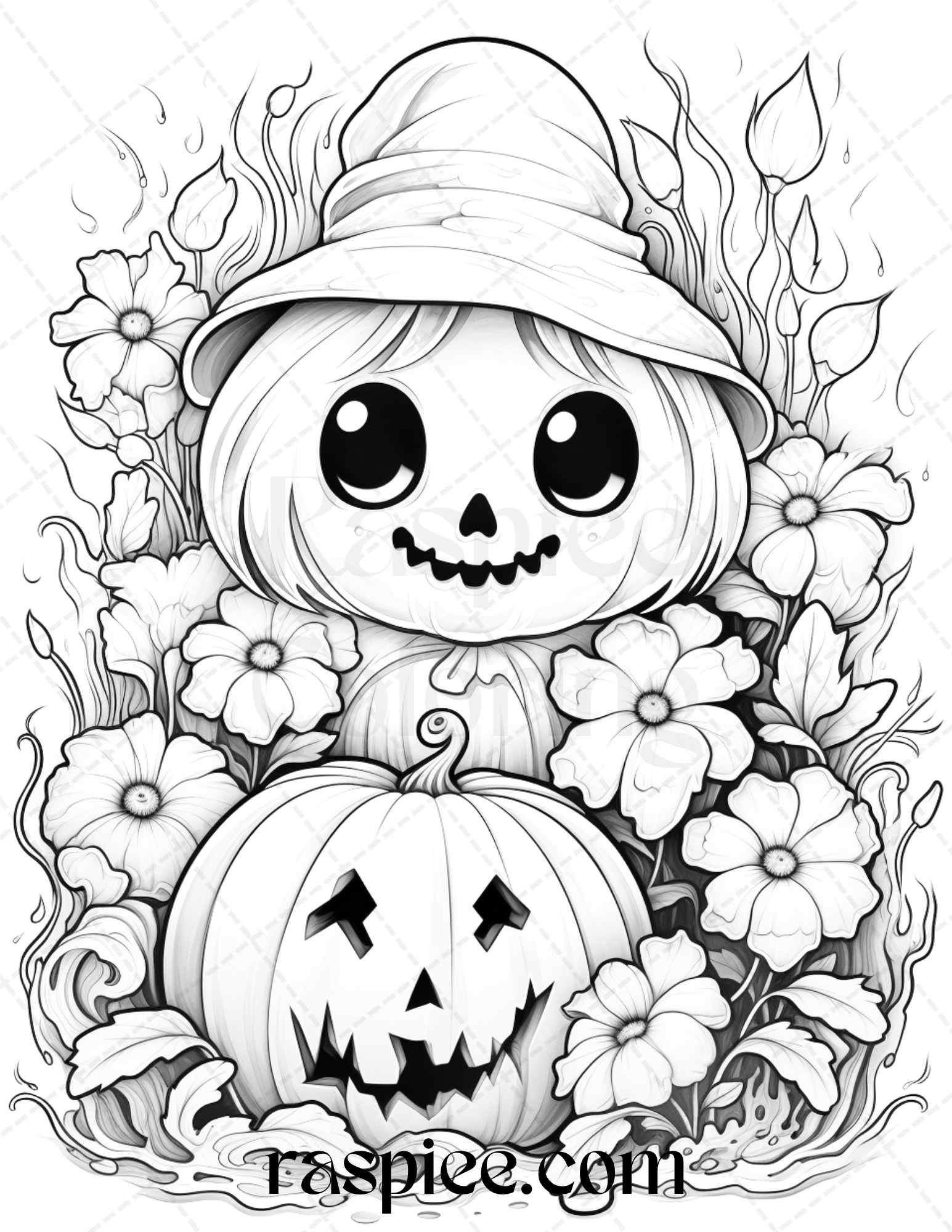 Halloween cute ghosts grayscale coloring printable for adults kids grayscale coloring cute coloring pages halloween coloring