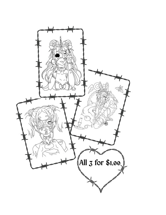 Creepy goth coloring pages