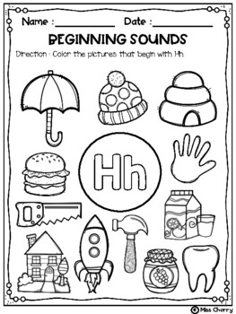 Free beginning sounds coloring pages by miss cherry tpt