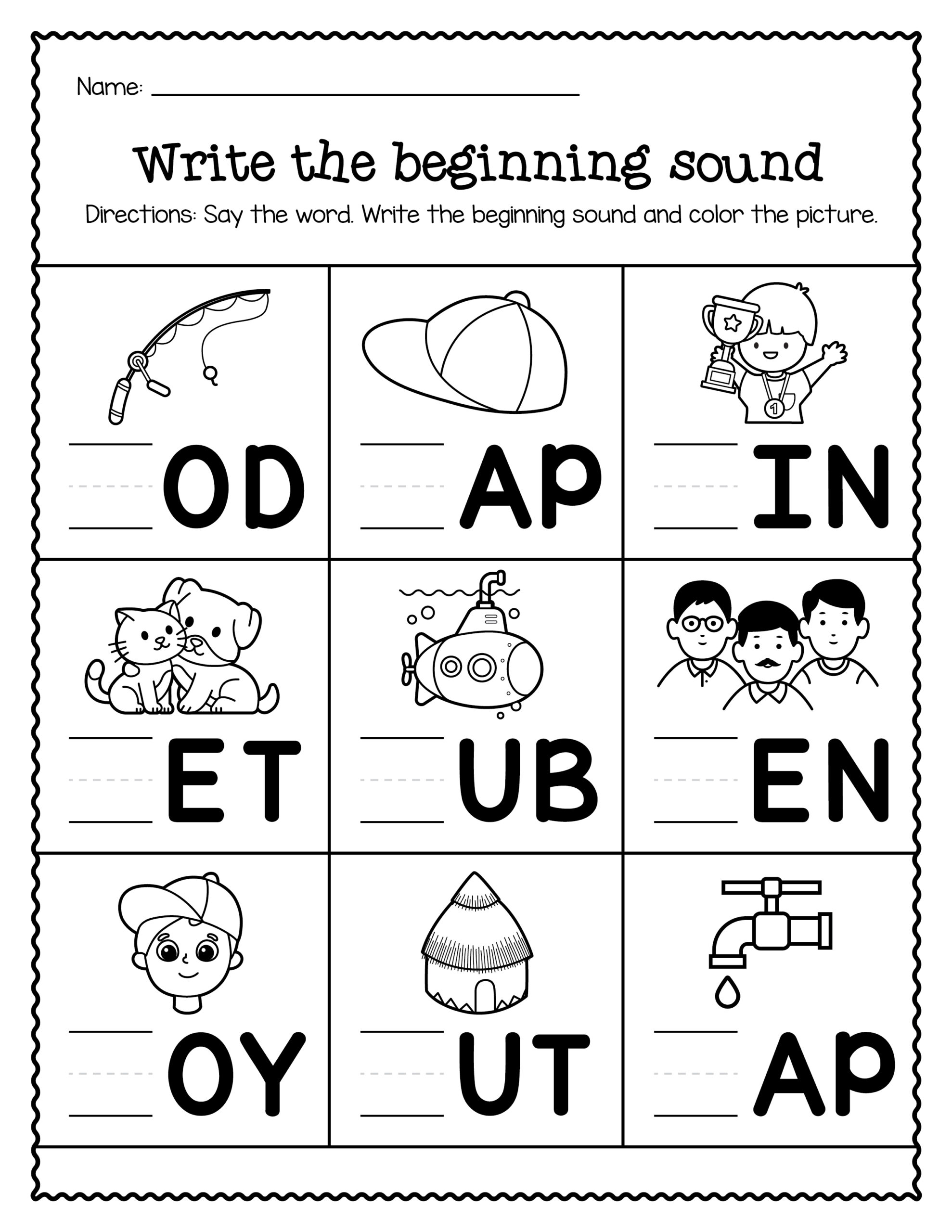 Beginning sound worksheets made by teachers