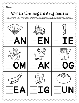 Âpreschool write the beginning sounds worksheets â by memozas tpt