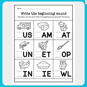 Write the beginning sound worksheets made by teachers