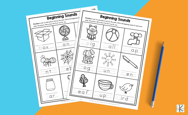 Free beginning sounds worksheets pdf for kindergarten and first grade