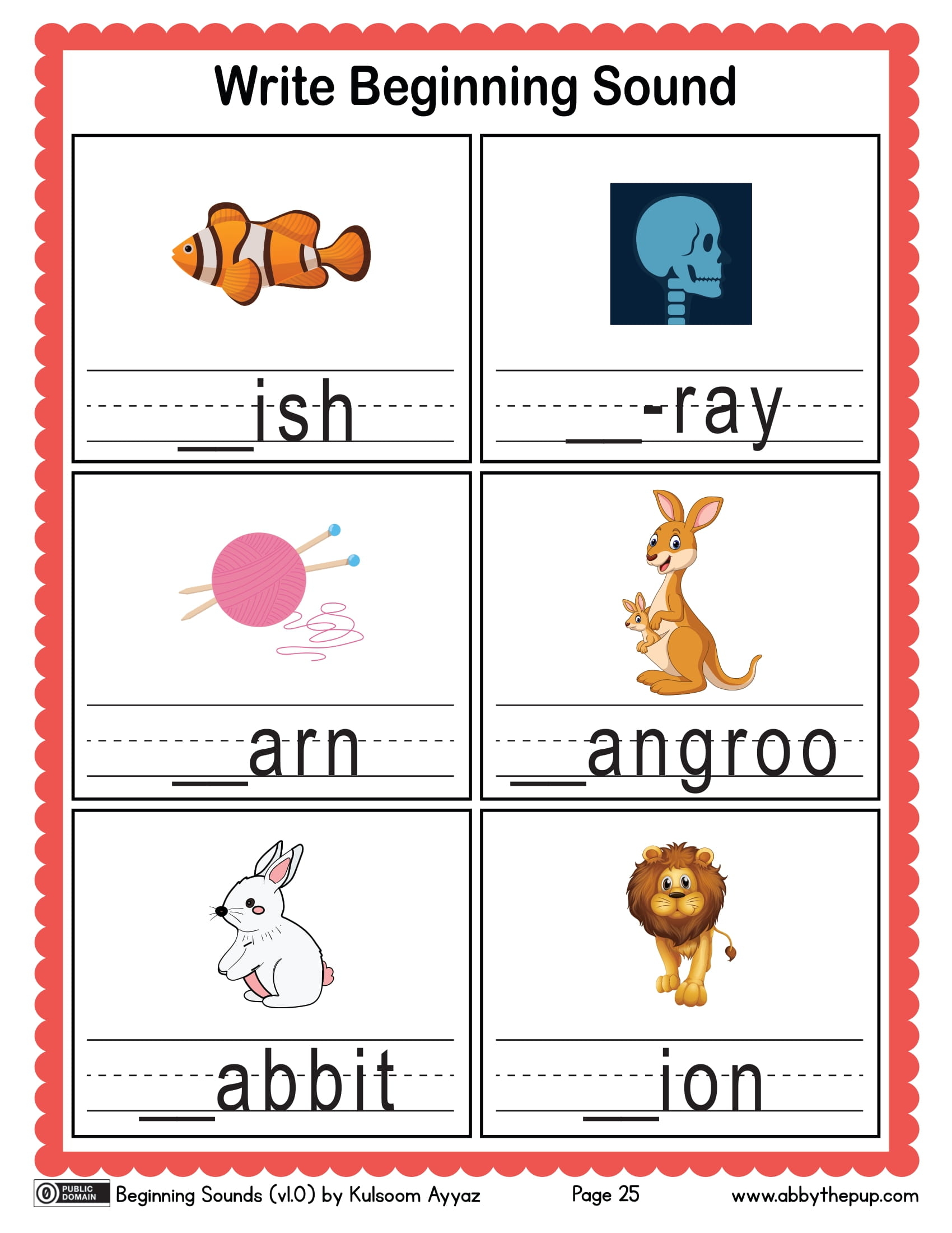 Write beginning sound worksheet free printable puzzle games