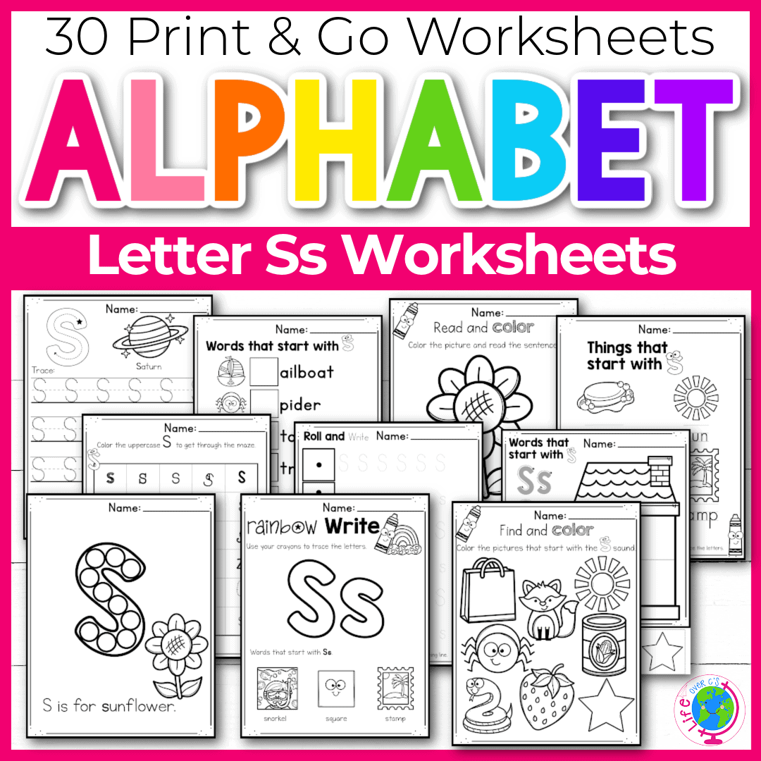 Free printable letter s worksheets tracing letter recognition alphabet sounds